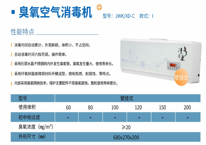净为康JWKXD-C款式Ⅰ（120㎥）壁挂式，臭氧空气消毒净化机1.png
