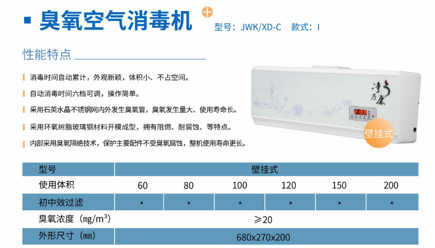 净为康JWKXD-C款式Ⅰ（100㎥）壁挂式，臭氧空气消毒净化机1.png